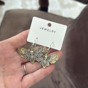 Silence of the Lambs moth dangle silver earrings brand new